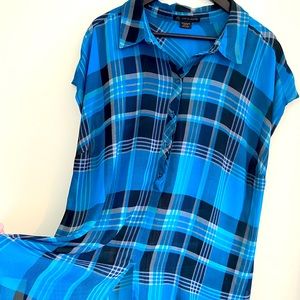 2X Long Blue Tunic Shirt